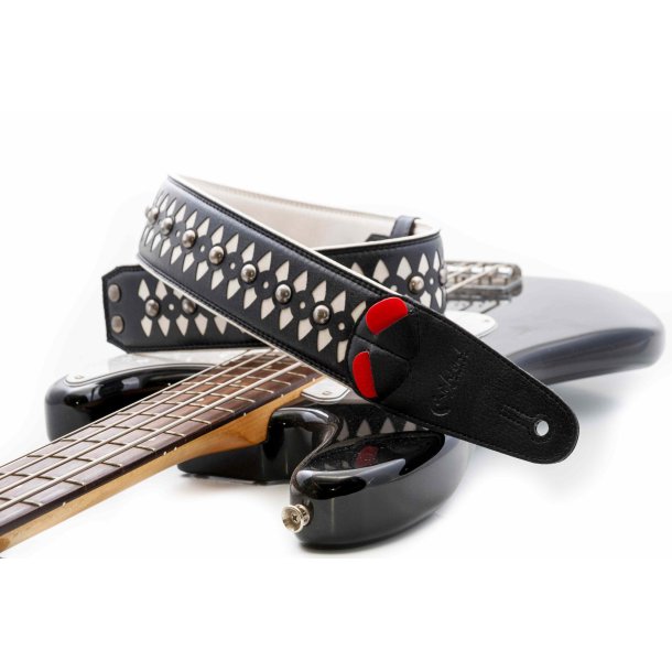 RightOn! Armour White Guitar Strap